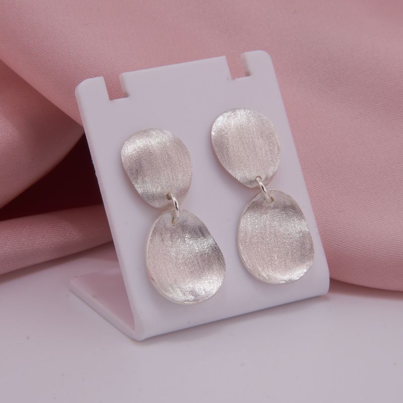 Ohrringe hängend Plättchen Silber